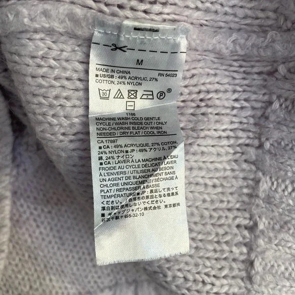 Banana Republic Pale Lavender Cable Knit Sweater Size M - Picture 4 of 4